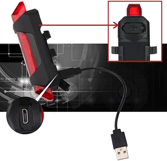 5DM-Usb Şarj Edilebilir Parlak Bisiklet Led Lamba Su Geçirmez Güvenlik Uyarı Arka Lamba Işığı