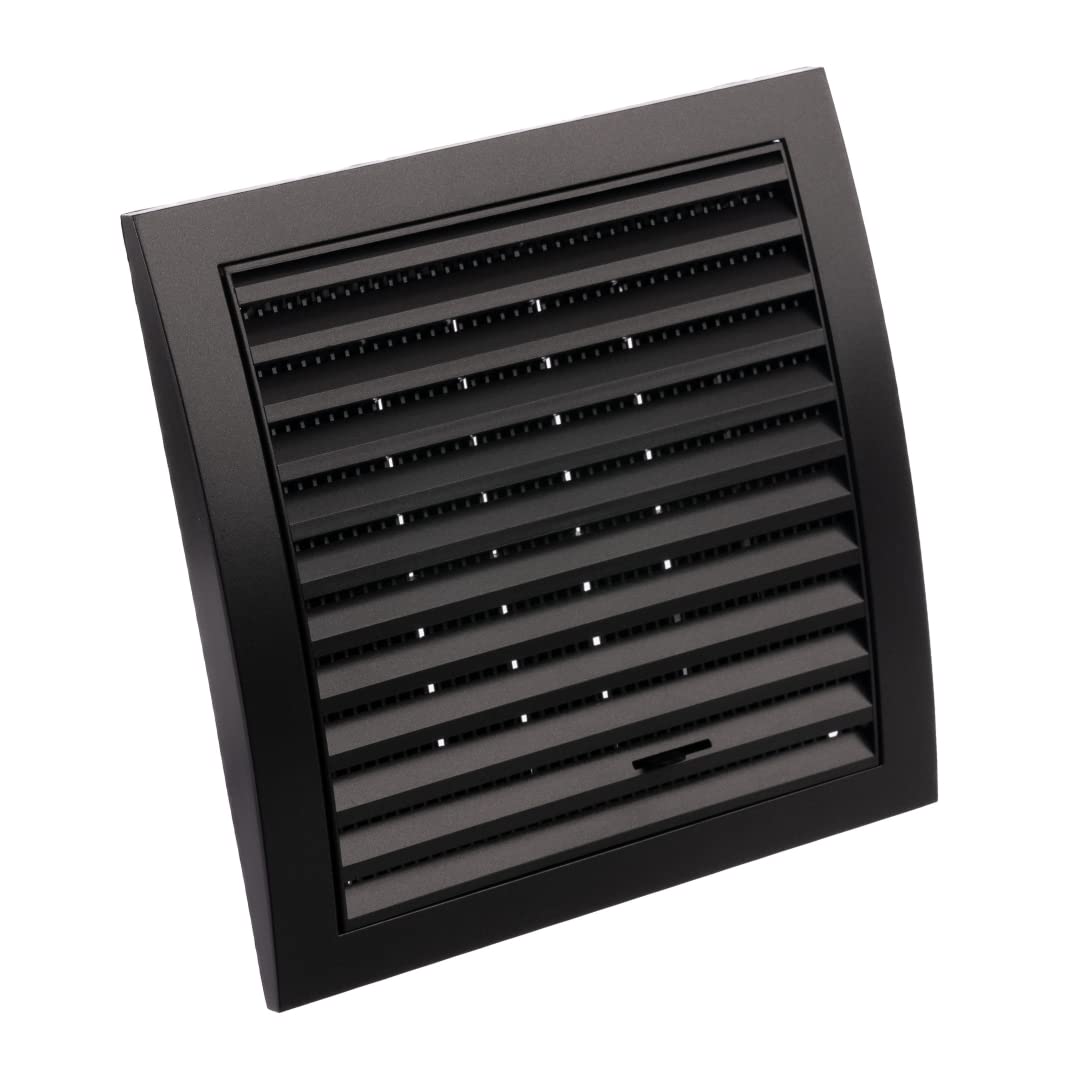 Grille de ventilation Ø 125 mm volet réglable moustiquaire plastique ABS anthracite