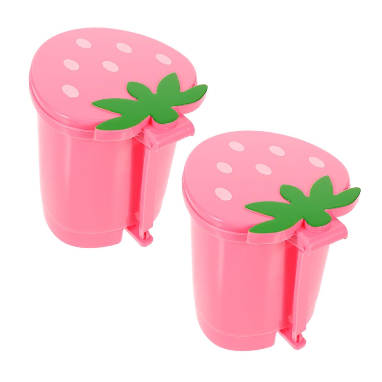 SOESFOUFU Cartoon Strawberry Design Wastebasket Sturdy Desktop Trash Can for Home Office