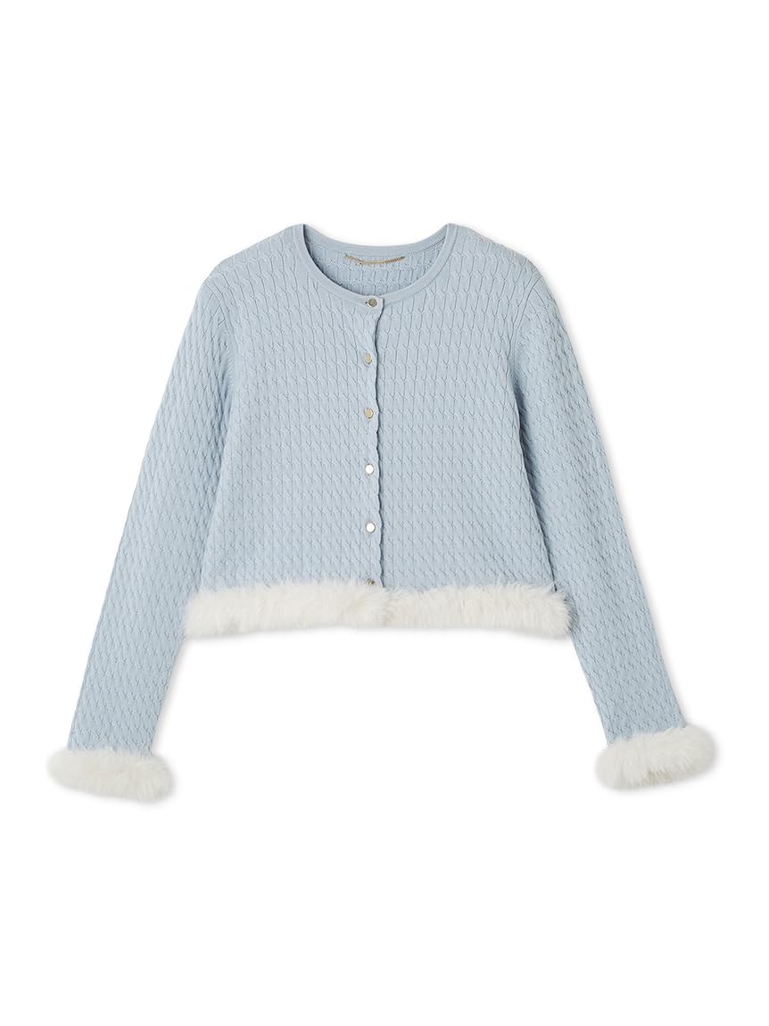 Amazon | シルクカシミア混ファートリムカーディガン CWND254121SAXF