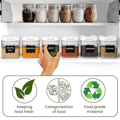 GRANZ Airtight Food Storage Containers Pack of 6 | Kitchen Organization Set for Cereal & Dry Foods | BPA Free Cereal Containers for Sugar, Flour, etc. - Image 4