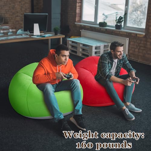 Image of Realspring Inflatable Bean Bag Chairs Outdoor Blow up Camping Chairs Inflatable Lazy Sofa Folding Portable Bean Bag Loungers Couch for Movie Night(Multicolor,6 Pcs)