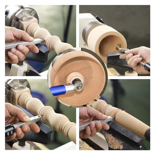 DEEFIINE Carbide Tip Wood Lathe Turning Tool Set with Bowl Sander, Lathe Roughing and Finishing Hollowing Tool Interchangeable Aluminum Alloy Handle with 4pcs Carbide Inserts for Woodturning 2 DEEFIINE Carbide Tip Wood Lathe Turning Tool Set with Bowl Sander, Lathe Roughing and Finishing Hollowing Tool Interchangeable Aluminum Alloy Handle with 4pcs Carbide Inserts for Woodturning - Image 2