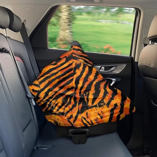 Image of Coldinair Tiger Skin Print Car Seat Cover for Babies Girls Nursing Cover,Soft Stretchy Infant Carseat Canopy,Shopping Cart /High Chair /Stroller Covers