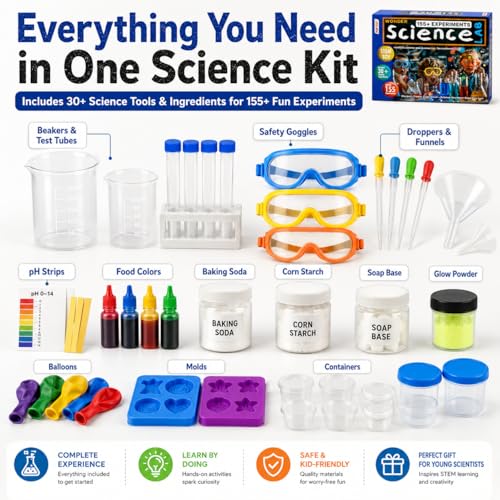Image of FUN NATION Science Experiment Kit for Kids 7-14 Years, 155+ STEM Experiments Science Kit, DIY Chemistry & Physics Science Projects, Educational Activity Kit, Birthday and Return Gift for Boys & Girls