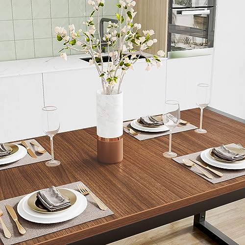 SHA CERLIN Kitchen Dining Table Set for 4 with Benches, Rustic Small Space Saving Dinette, Heavy Duty Metal Frame - Thumbnail 7