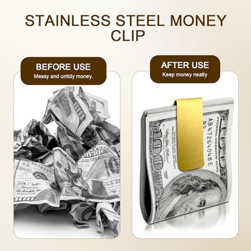 10-Pack Metal Money Clips, Slim Money Clips, Cash Clip Men, Simple and Compact, Ultra-Thin Design, Stable Storage, Suitable for Cash and Credit Cards4