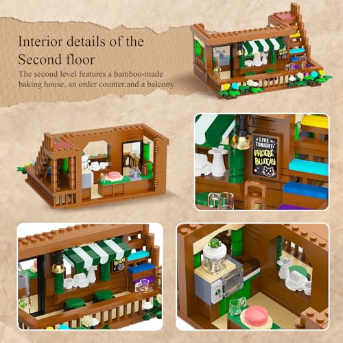 City Coffee House Building Set for Adults, 1764 PCS Café House Shop Building Block Toy with Ordering Counter Construction Model Kit Mother's Day Home Decor Birthday Gift for Girls Women Age14+ by Flubecrux - Image 3