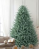 AMERZEST Christmas Tree 6FT Premium Blue Fir Artificial Christmas Tree, Hinged Blue Spruce Xmas Tree No Lights, Feel Real Christmas Full Tree Arbol De Navidad Grande