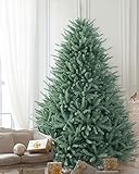 AMERZEST Christmas Tree 6ft Premium Blue Fir Artificial Christmas Tree, Hinged Blue Spruce Xmas Tree No Lights, Feel Real Christmas Full Tree Arbol De Navidad Grande Unlit