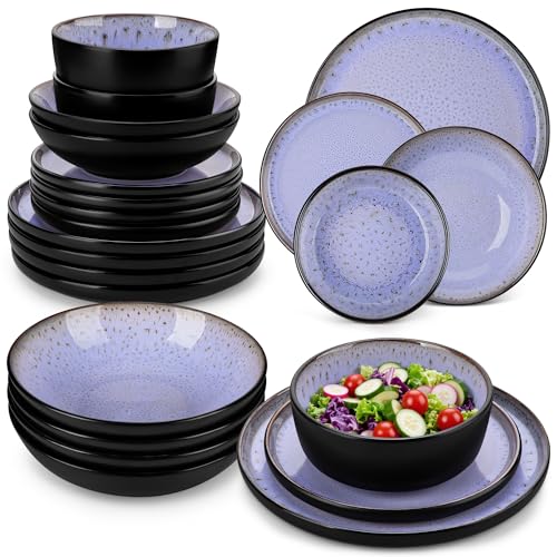 vancasso AMBER Service de Table 6 Personnes, Vaisselle 24 Pièces en Grès - 6 Assiettes Plates, 6...