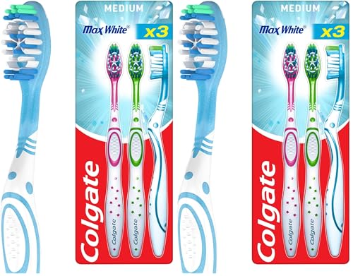 Cepillo de dientes Colgate Max White para solucionar la acumulación de sarro con filamentos medianos