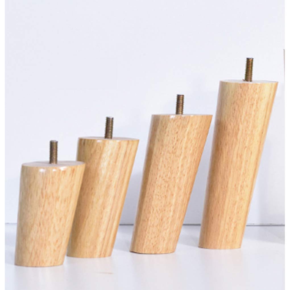 4 gambe in legno massello conico di ricambio per mobili a cono obliquo gambe per mobili per divano, letto, sedia, divano, gambe in legno, filettatura M8 (50 cm)
