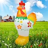6FT Christmas Spring Farm Ranch Rooster Inflatables Blow up Cute Animals Decorations with LED Light Outdoor Indoor Graden Yard Party Lawn Holiday Decor