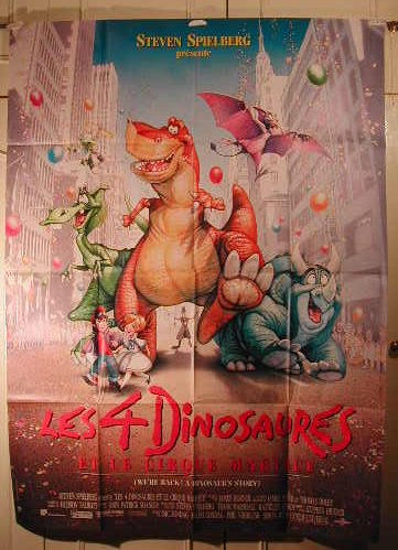 Affiche / Poster Les 4 Dinosaures format 116X158 cm grand format