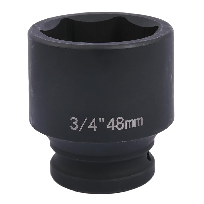 Soquete de impacto 48 mm com encaixe de 19,05 mm (3/4 pol.), 6 pontos, aço CR-MO YTKavq, 70 mm