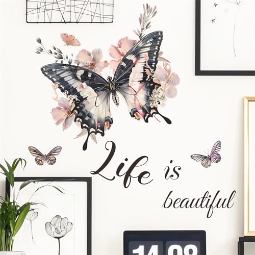 Vinilo Decorativo Negro en Forma de Mariposa