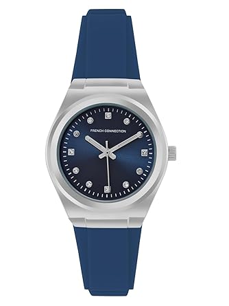 French Connection 3 Hands Blue Dial Round Sunray Analog Watch for Women - FCS07U