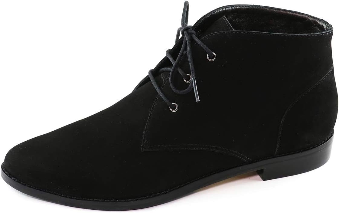 YDN Womens Trendy Low Heel Pointy Toe Lace Up Chukka Ankle Boots Flats Fall Winter Booties Casual Formal Dress Shoe Size 4-15 US