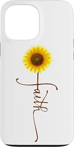 iPhone 13 Pro Max Faith Sunflower, Faith Vertical Cross, Jesus Christian Case