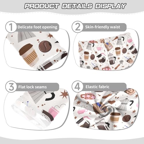 Coffee Beans Cup Espresso Girls Leggings,Workout Leggings for Girls Toddler Athletic Leggings Size for 3-10T3