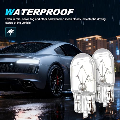 10 piezas Bulbo de auto T10 para tablero, blanco miniatura 5