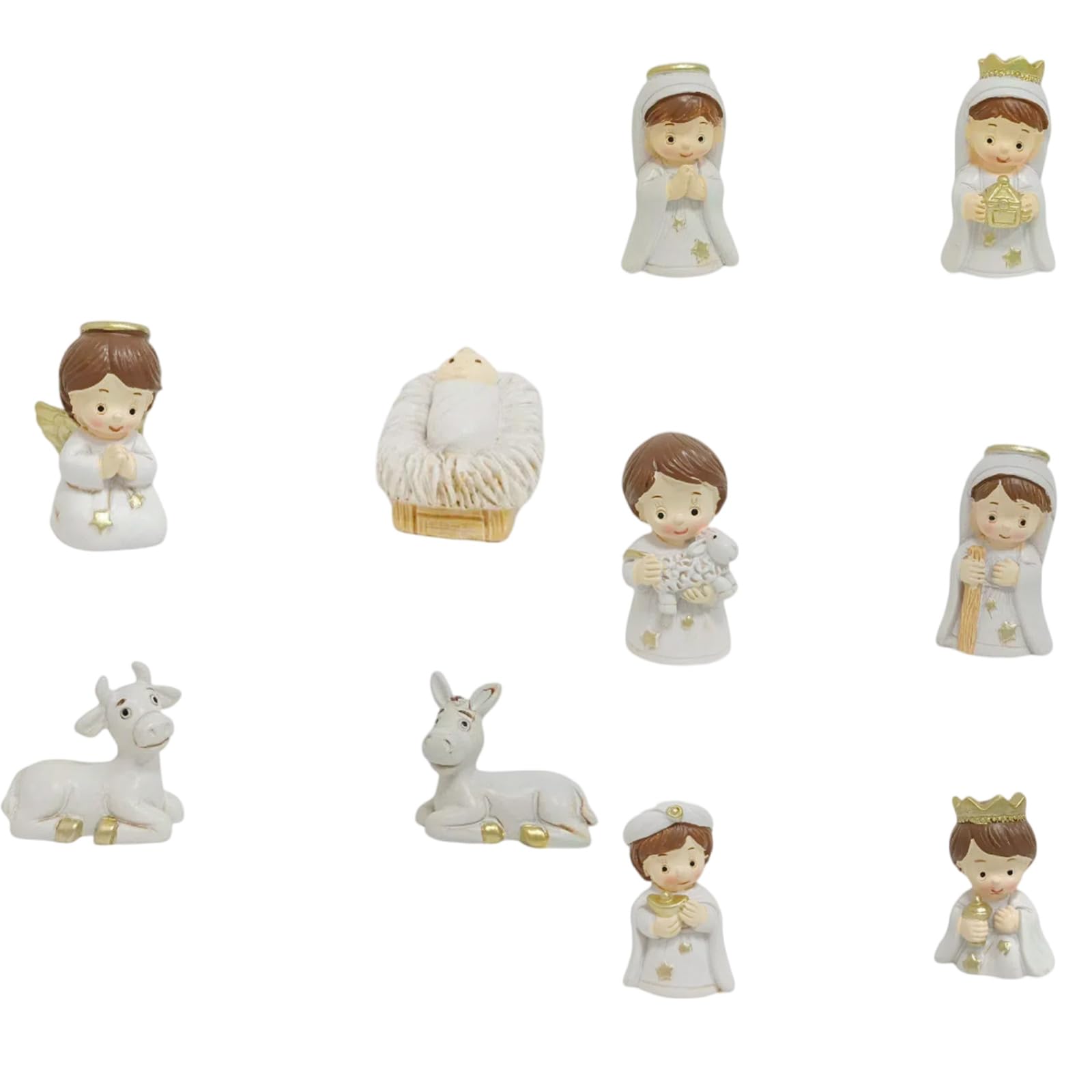 Figurine de crèche de la Sainte Famille en résine pour décoration intérieure de Noël