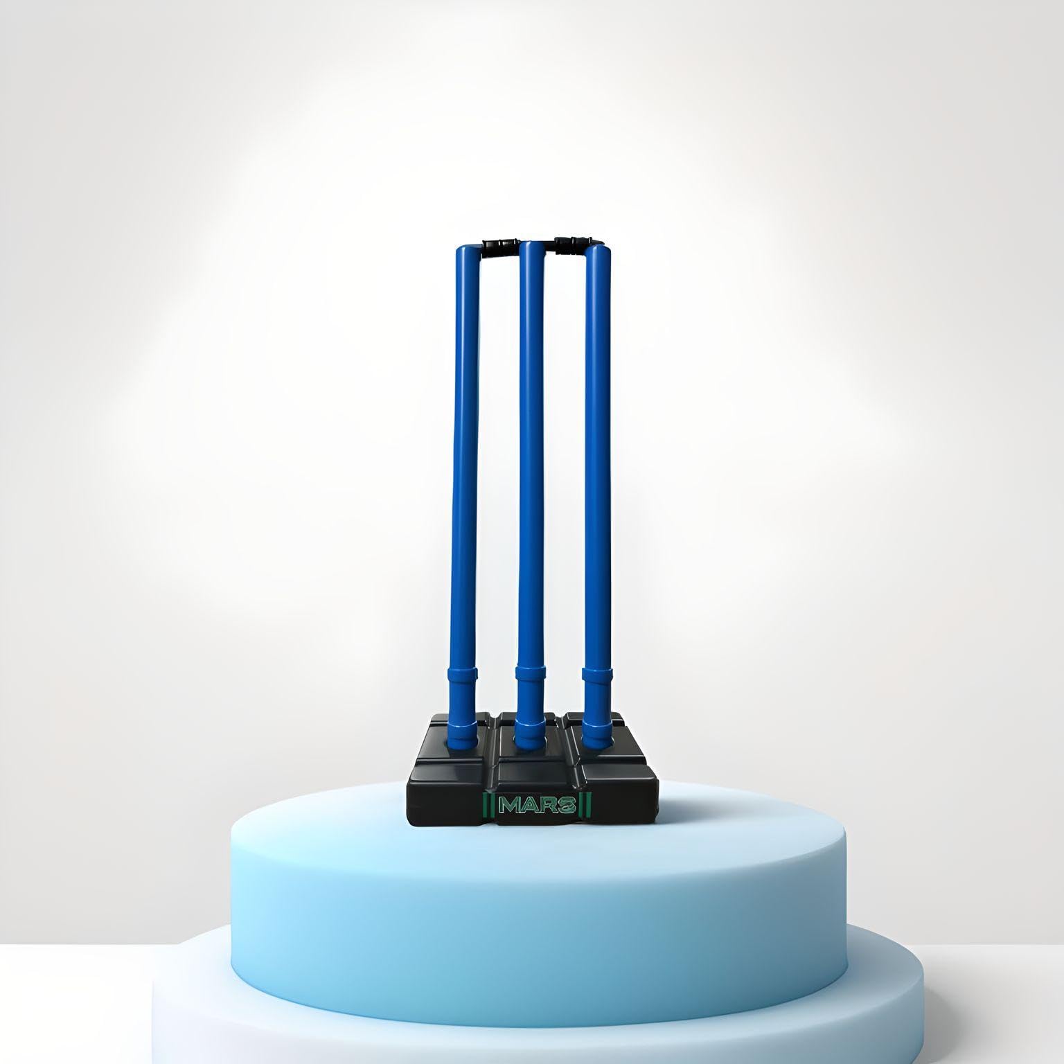 Cricket Wicket Set – 30 Inch Blue Colour Plastic Stumps with Stand & Bails | Durable Cricket Wickets for Ground, Match, Tournament, Practice | Standard Size Cricket Kit for All Ages-image-9