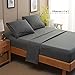 SONORO KATE Bed Sheet Set Super Soft Microfiber 1800 Thread Count Luxury Egyptian Sheets Fit 18-24 Inch Deep Pocket Mattress Wrinkle-4 Piece (Dark Grey, Queen)