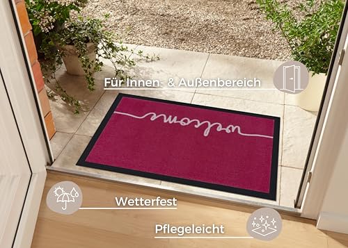 Hanse Home Printy Doormat for Indoor and Outdoor Use 45 x 75 cm, Dirt Trapper Mat, Cosy Welcome with Lettering - Image 3