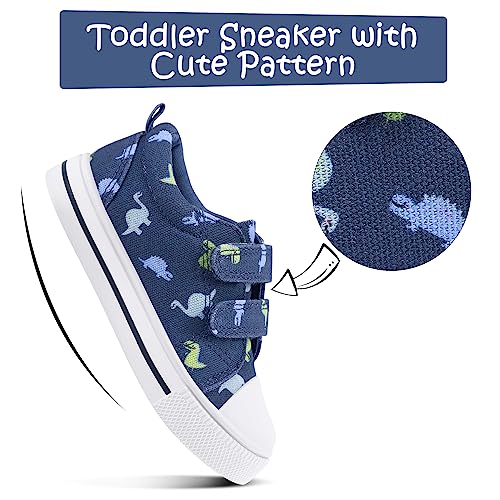 Image of K KomForme Toddler Boys & Girls Shoes Kids Canvas Sneakers with Cartoon Dual Hook and Loops