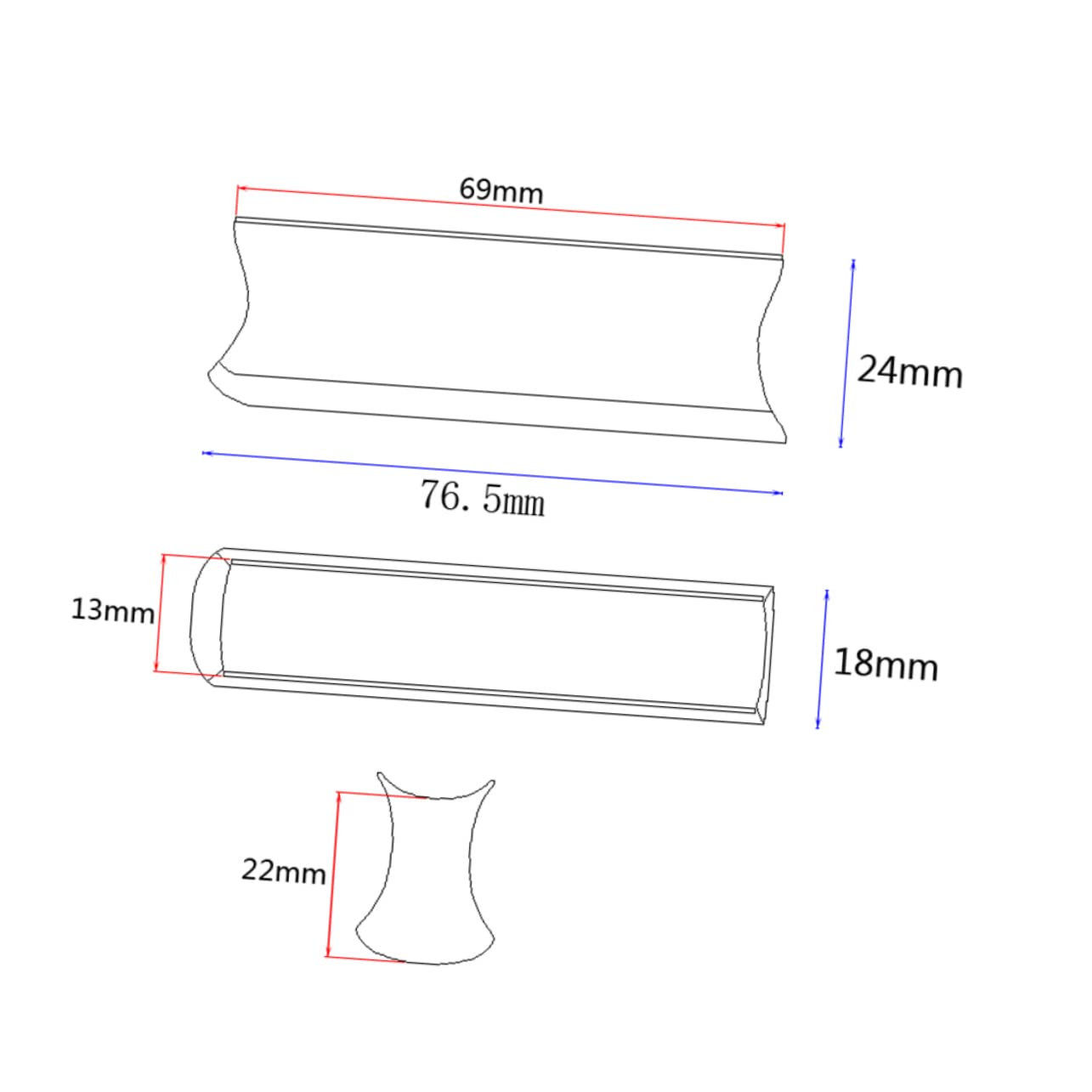 GOOHOCHY R55b Hawaii Slide Stick Guitar Bass Lap Slide Bar Polished Stainless Steel Comfortable Ergonomic Design