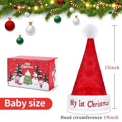 Ambandier Baby Santa Hat: My First Baby Soft Plush Classic Xmas Chirtmas Hat for Toddler Infant, Thicken Comfortable Velvet Santa Claus for Christmas New Year Holiday Festive Theme Party - Image 5