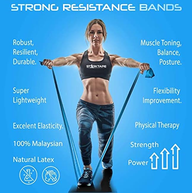 Resistance Bands. Elastic Professional Physical Therapy Latex Band. - Perfect for Home Exercise, Yoga, Pilates, Gym, Rehab, Workout