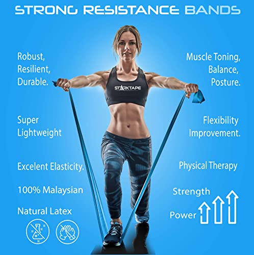 Image of Resistance Bands. Elastic Professional Physical Therapy Latex Band. - Perfect for Home Exercise, Yoga, Pilates, Gym, Rehab, Workout