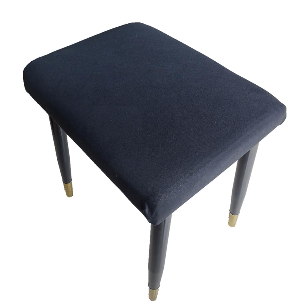 GeRRiT Vanity Stool Cover,Stretch Chair Seat Cover Repair the Worn Stool,Footstool Slipcover for Kitchen Wooden Metal Bench,W:25-33cm,L:30-40cm (Black,2pcs-Length:30-40cm,Width:25-33cm)