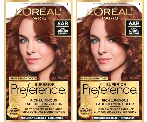 L'Oreal Paris Superior Preference Permanent Hair Color, 6ab Chic Auburn Brown