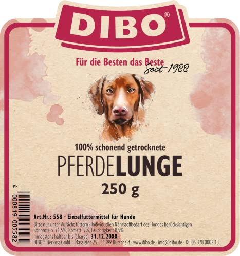 DIBO Pferde-Lunge, 250g-Beutel, der kleine Naturkau-Snack oder Leckerli für Zwischendurch, Hundefutter, Qualitätskauartikel ohne Chemie (Packung mit 2)