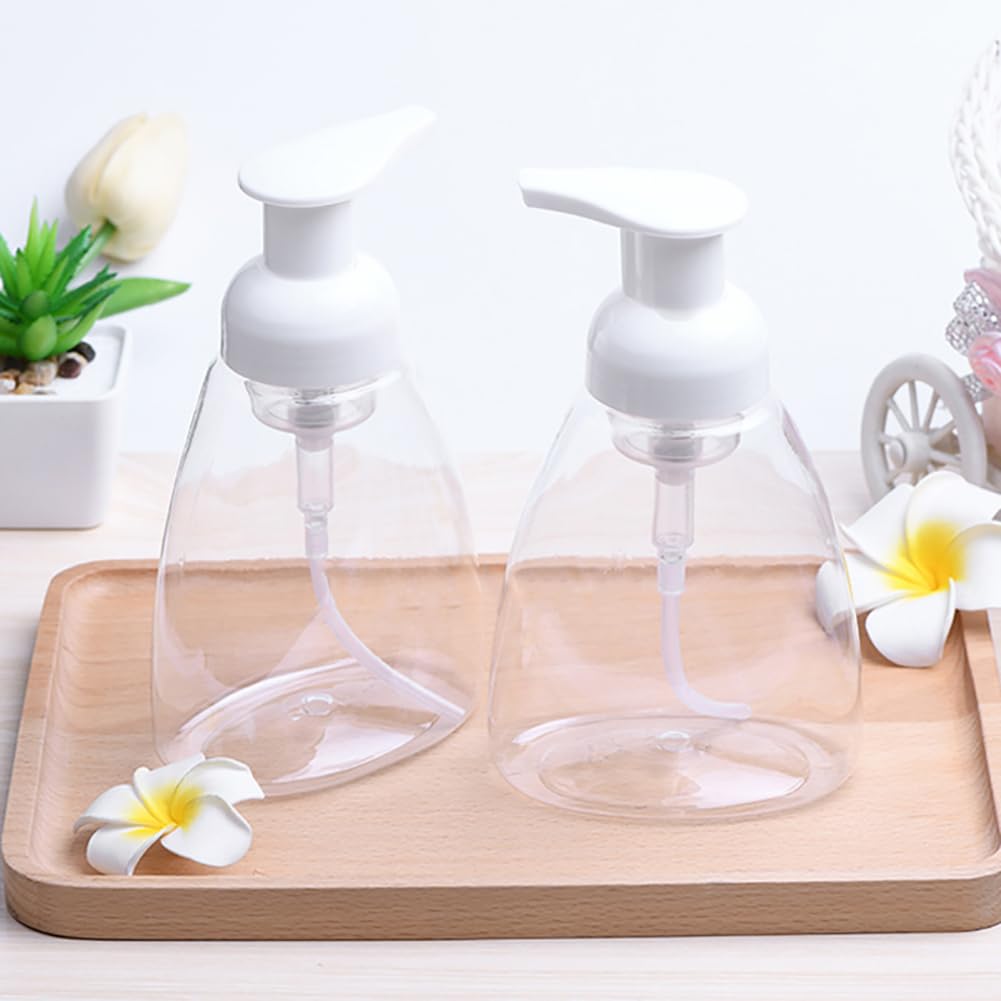 4 Stück 300 ml Schaumpumpenflaschen, Schaum-Handseifenspender, nachfüllbare Kunststoff-Seifenflaschen, transparent, leere Shampoo-Flaschen, Badezimmer-Pressflaschen für Flüssigkeiten