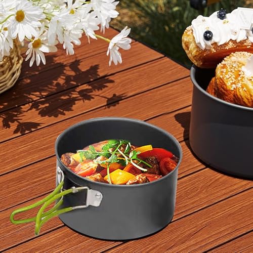 Set de casserolle de cuisson extérieure pour optimiser la place du sac