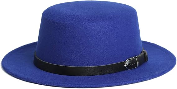 Prefe Women's Brim Fedora Wool Flat Top 