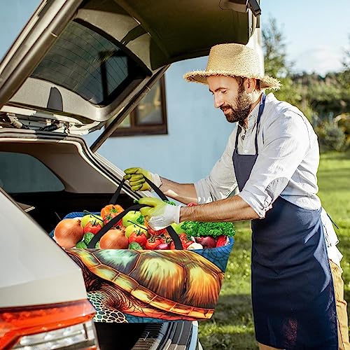 Sac d'épicerie réutilisable avec motif coloré tortue de mer sac fourre-tout - 8
