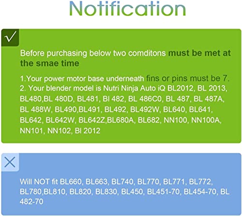 Ninja Blender Replacement Parts 7 Fins Ninja Blender Blade, Ursumer Ninja Blender Parts For Ninja Blender Cups Compatible With Nurti Ninja Blenders Auto Iq Bl450-30 Bl642-30 Bl482-30 Bl682-30 Ect. #TOP6