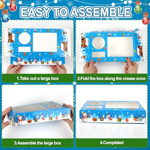 Jansun 36Pcs Christmas Movie Night Snack Trays Blue Candy Popcorn French Fries Snack Trays Christmas Movie Boxes for Snacks Tray Xmas Party Supplies by Jansun - Image 5