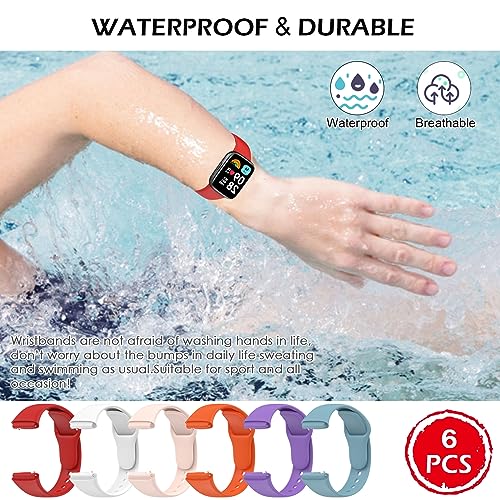 BDIG Pack of 6 Sports Bracelets Compatible with Xiaomi Redmi Watch 3 Active for Men and Women Soft Silicone Band Replacement Strap for Xiaomi Redmi Watch 3 Active - Image 4
