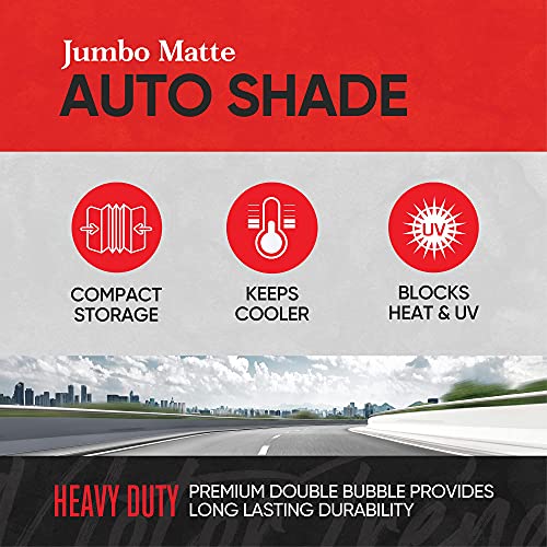 Image of Motor Trend Front Windshield Sun Shade - Jumbo Accordion Folding Auto Sunshade for Car Truck SUV - Blocks UV Rays Sun Visor Protector - Keeps Your Vehicle Cool - 66 x 27 Inch