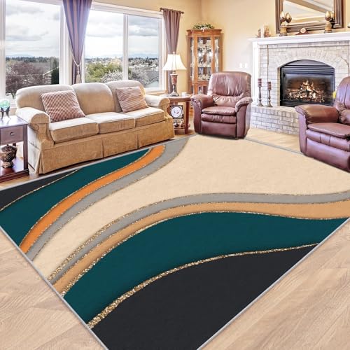 SZLYZM Abstract Swirl Rug 4x6 Area Rug, Contemporary Rugs for