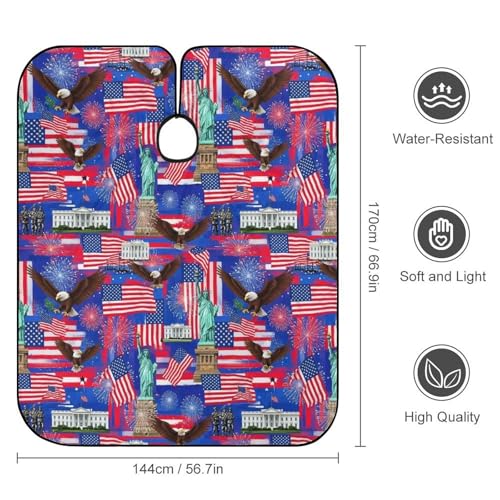 Capa de barbería impermeable con cierre a presión 55x66 pulg miniatura 2