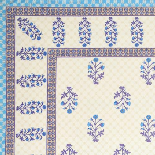 Image of 300 TC 100% Pure Cotton Bedsheet for Double Bed King Size (90x108) inch, Jaipuri Print Double Bedsheet with 2 Pillow Covers, Premium Printed Flat Bed Sheet