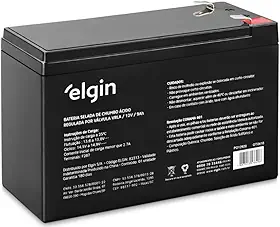 Bateria Selada, Elgin, 12V, Chumbo, Vrla, 9Ah